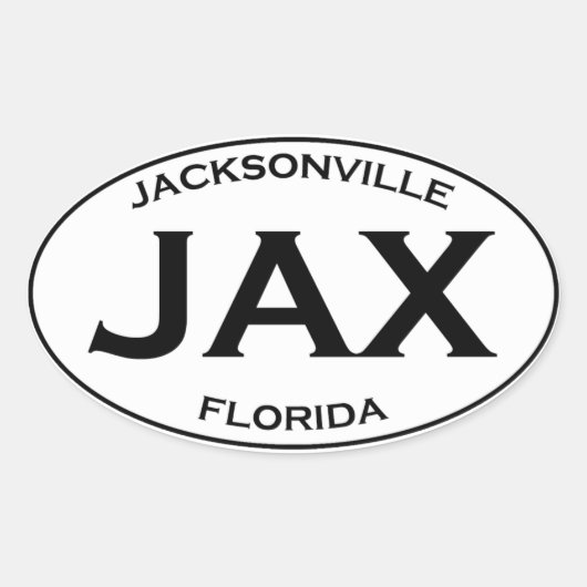 Sticker Ovale JAX - Jacksonville Floride (Devant)