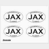 Sticker Ovale JAX - Jacksonville Floride (Feuille)