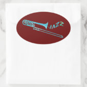 Sticker Ovale Jazz Trombone (Sac)