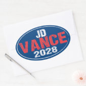 Sticker Ovale JD Vance 2028 (déconseillé) (Enveloppe)