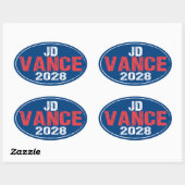 Sticker Ovale JD Vance 2028 (déconseillé) (Feuille)