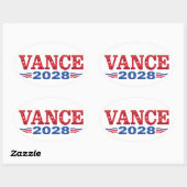 Sticker Ovale JD Vance Président 2028 (bs) (Feuille)