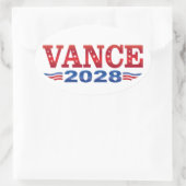 Sticker Ovale JD Vance Président 2028 (bs) (Sac)