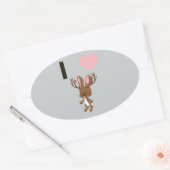 Sticker Ovale Je coeur Jackalope (Enveloppe)