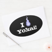 Sticker Ovale Je Coeur Yokai ! Hitodama Fireball (Enveloppe)