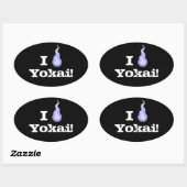 Sticker Ovale Je Coeur Yokai ! Hitodama Fireball (Feuille)