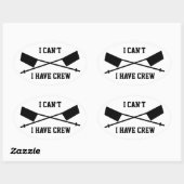 Sticker Ovale Je ne peux pas avoir d'équipage (Feuille)