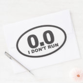 Sticker Ovale Je n'exécute pas la décalcomanie ovale (Enveloppe)