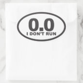 Sticker Ovale Je n'exécute pas la décalcomanie ovale (Sac)