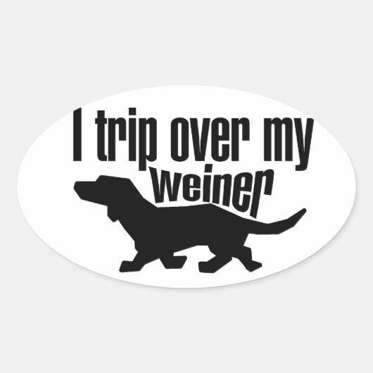 Sticker Ovale Je passe au-dessus de mon chien vierge (Devant)