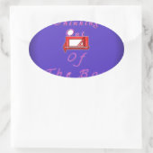 Sticker Ovale Je pense en dehors de la boîte. (Sac)