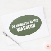 Sticker Ovale Je Préférerais Être Dans Le Désert (Enveloppe)