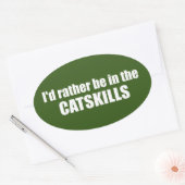 Sticker Ovale Je Préférerais Être Dans Les Tâches (Enveloppe)