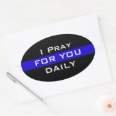 STICKER OVALE JE PRIE POUR VOUS QUOTIDIEN SOUTIEN POLICE BUMPER  (Enveloppe)