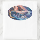 Sticker Ovale je rêve de chevaux (Sac)