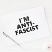 Sticker Ovale Je suis anti-fasciste (Enveloppe)