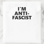 Sticker Ovale Je suis anti-fasciste (Sac)