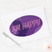 STICKER OVALE JE SUIS HEUREUX (Enveloppe)