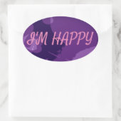 STICKER OVALE JE SUIS HEUREUX (Sac)