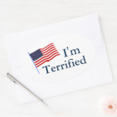 Sticker Ovale Je suis Terrifié (Enveloppe)