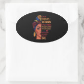 Sticker Ovale Je suis une femme de février (Sac)