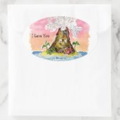 Sticker Ovale Je t'ai lava (Sac)