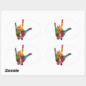 Sticker Ovale Je T'Aime (Feuille)