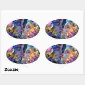 Sticker Ovale Je t'aime (Feuille)