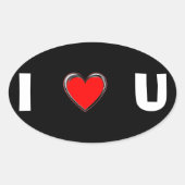 STICKER OVALE JE T'AIME "COEUR" (Devant)