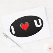 STICKER OVALE JE T'AIME "COEUR" (Enveloppe)