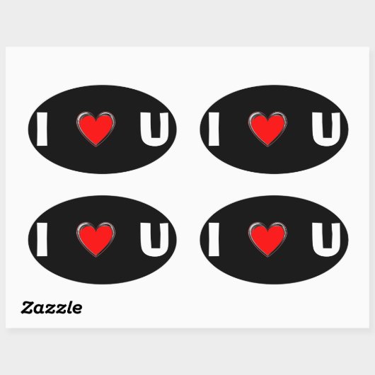 STICKER OVALE JE T'AIME "COEUR" (Feuille)