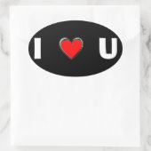 STICKER OVALE JE T'AIME "COEUR" (Sac)