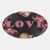 Sticker Ovale Je t'aime ma chérie avec compassion (Devant)