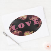 Sticker Ovale Je t'aime ma chérie avec compassion (Enveloppe)