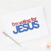 Sticker Ovale Je vote pour Jésus Christ (Enveloppe)