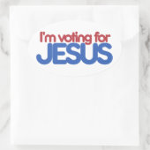Sticker Ovale Je vote pour Jésus Christ (Sac)