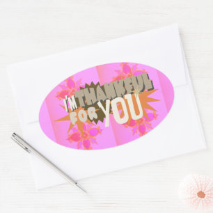 Sticker Ovale Je vous remercie : Une expression sincère