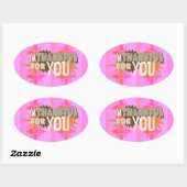 Sticker Ovale Je vous remercie : Une expression sincère (Feuille)