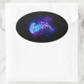Sticker Ovale Jellyfish éclatante couleur (Sac)