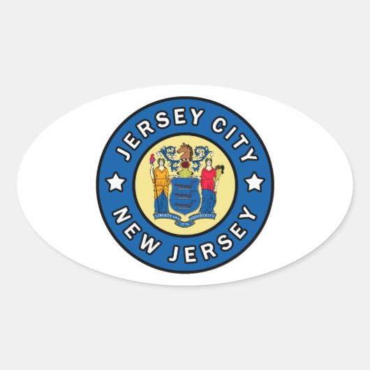 Sticker Ovale Jersey City New Jersey (Devant)