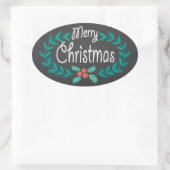 STICKER OVALE JERY CHRISTMAS WREATT CHALKBOARD STICKKERS (Sac)