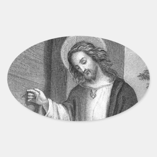 Sticker Ovale Jésus Christ (Devant)