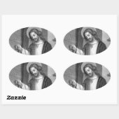 Sticker Ovale Jésus Christ (Feuille)