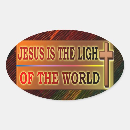 STICKER OVALE JÉSUS EST LA LUMIÈRE (Devant)