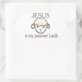 Sticker Ovale Jésus est mon agneau de pâque (Sac)