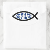 Sticker Ovale Jesus Gefilte Fish - Humour de la Pâque juive (Sac)