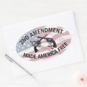 Sticker Ovale Jeu de deuxième amendement du drapeau américain (Enveloppe)