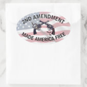 Sticker Ovale Jeu de deuxième amendement du drapeau américain (Sac)