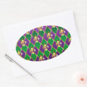 Sticker Ovale Jewelry Background Mardi Gras (Enveloppe)