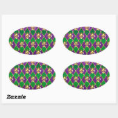 Sticker Ovale Jewelry Background Mardi Gras (Feuille)